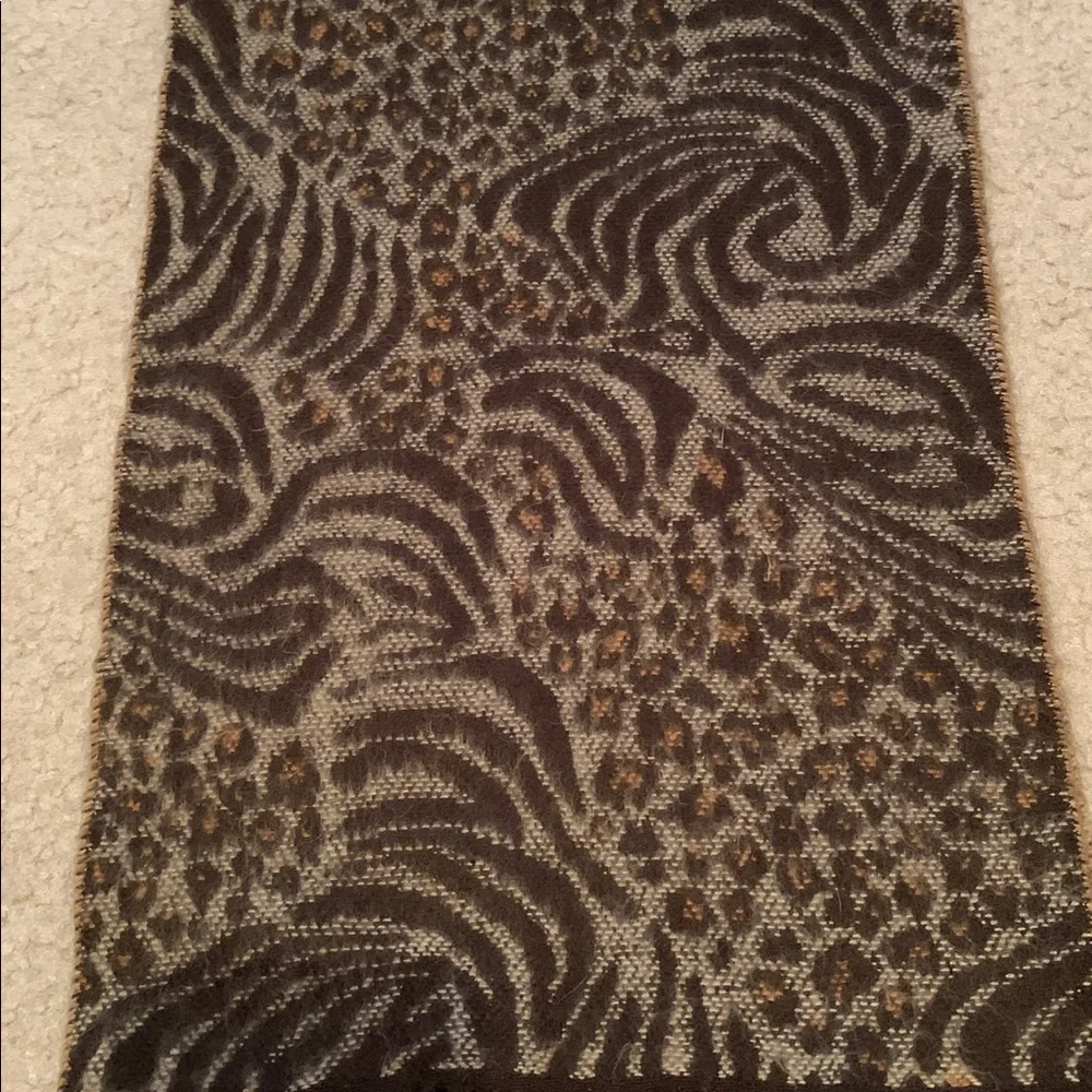 Leopard Zebra Shades of Brown Warm Scarf Animal Print Winter Christmas 11.5 X 64
